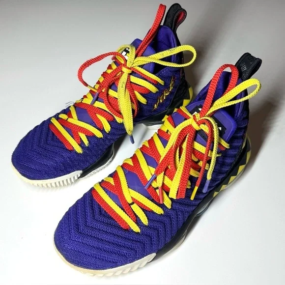 Nike Men’s Lebron XVI 16 MARTIN Court Purple Yellow CI1520-500 Size- 9